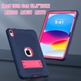 thumbnail image 5 of Dteck Case for iPad 10th Generation 10.9 Inch 2022, Built-in Kickstand Heavy Duty Shockproof Rugged Protective Case for iPad 10.9 Inch 10th Gen 2022 Release,Navy+Rose, 5 of 8