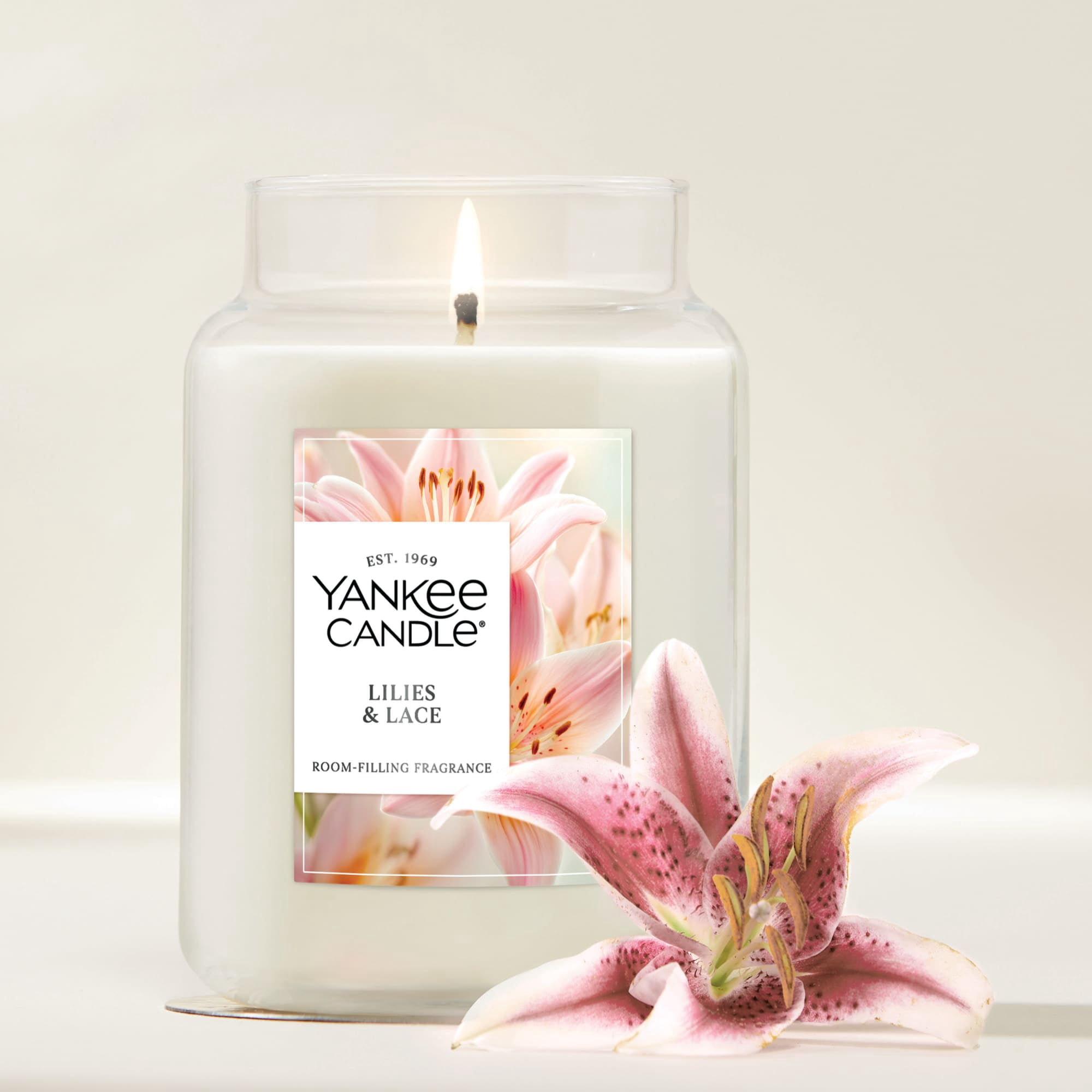 Yankee Candle Lilies & Lace Original Large Jar Scented Candles, 22 oz