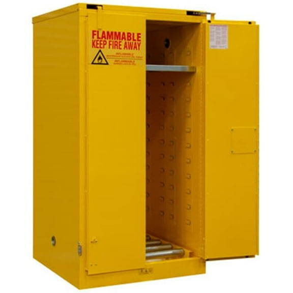 Durham Manufacturing 1055SDSR-50 55 gal FM Approved Flammable Safety Self Close Storage Cabinet, Safety Yellow