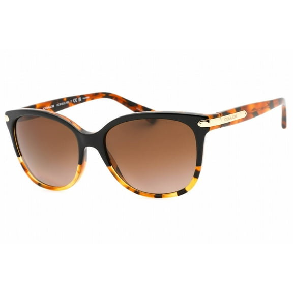 Coach L109 Plastic Womens Cat-Eye Polarized Sunglasses Black Tortoise / Tortoise 57mm Adult