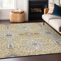 Addison Rugs Chantille Indoor/Outdoor Transitional Diamonds Gold Washable Rectangle Rug, 8' x 10'