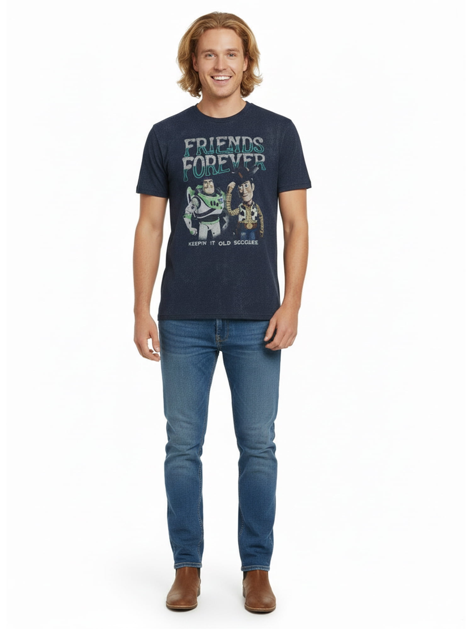 Toy Story, Men's & Big Men's Graphic Tee, Woody n' Buzz 4 Ever, Sizes S-3XL