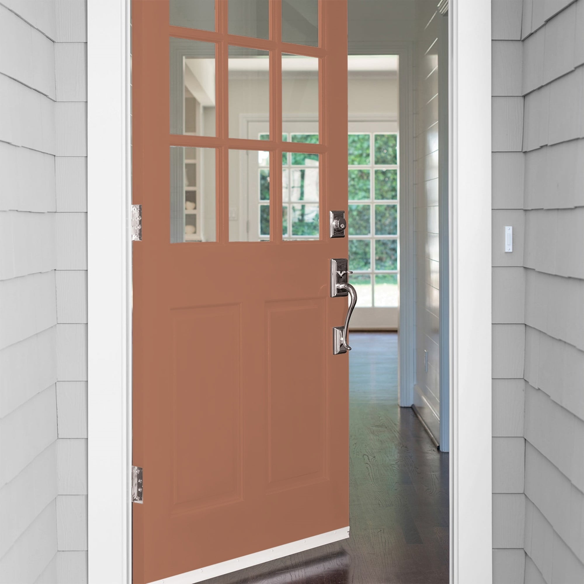 Glidden One Coat Nutmeg / Brown Satin Exterior Paint with Primer, 1 Gallon