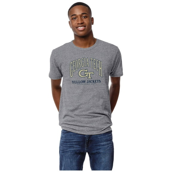 Men's League Collegiate Wear Heather Gray Georgia Tech Yellow Jackets Victory Falls Tri-Blend T-Shirt