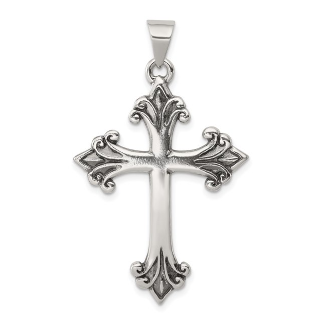 Pendentif Croix Fleur de Lis en Argent Sterling 925