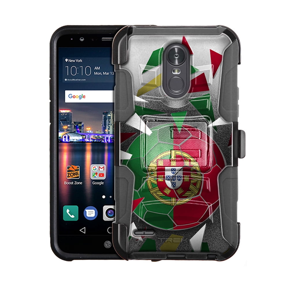LG Stylo 3 Armor Hybrid Case Soccer Ball Portugal Flag by Trek Media Group