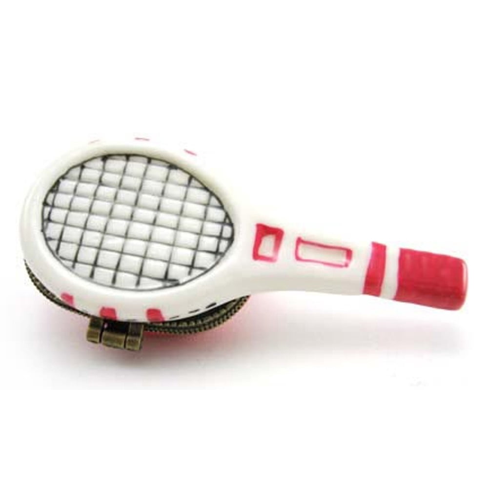 Tennis Court Racket Player Porcelain Hinged Trinket Box