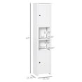 thumbnail image 3 of HOMCOM Armoire de Rangement Haute pour Salle de Bain avec Étagère à 2 Niveaux et 2 Portes Blanc, 3 of 10