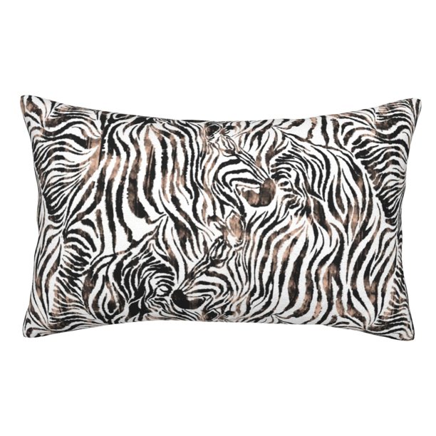 Fotbe Leopard And Zebra Funda de Almohada Decorativa Estilo Occidental, Lujo en Algodón, Fundas para Almohadas King, Cojín Estampado para Decoración del Hogar-20"x30"