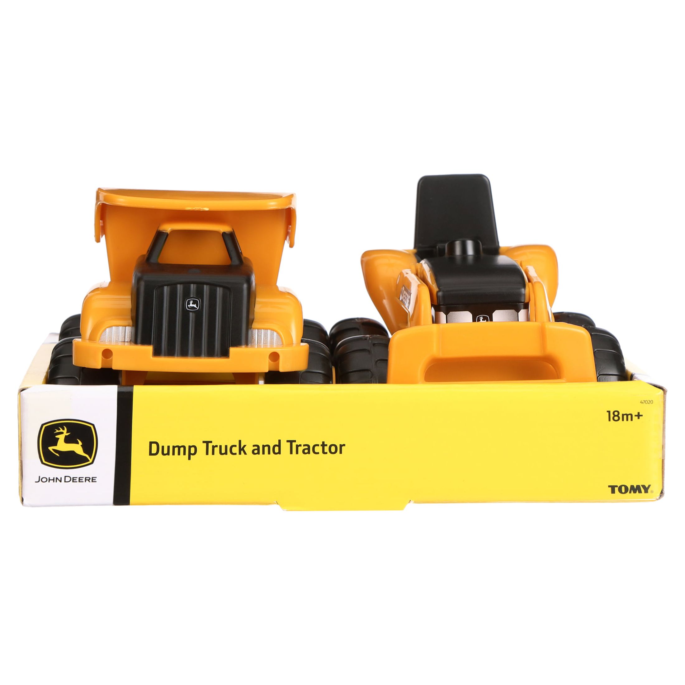 John Deere Sandbox 6" Construction Vehicle 2 Pack, Dump Truck & Tractor with Loader, Yellow - image 5 of 13
