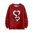 thumbnail image 2 of EchfiProm Plus Size Sweaters for Women Holiday Pullover Valentine Crewneck Heart Print Oversized Work Red Womens Outfits, 2 of 6