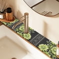 thumbnail image 2 of Yayeee Faucet Mat for Kitchen Sink 30" Diatomite Long Splash Guard Pad, Green Flowers, 2 Pack, 2 of 7