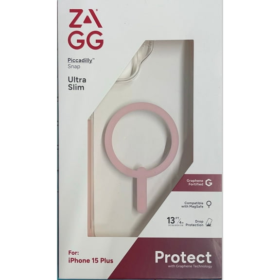 Zagg Piccadilly Snap Case for iPhone 15 Plus - Clear with Pink