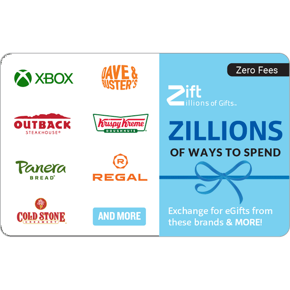 Zillions $20 - $500 eGift Card – Zift Zillions of Gifts