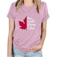 thumbnail image 1 of Camisetas de Manga Corta para Mujeres Canadá Día Hoja de Arce Impresión Básica de Verano Tee, Cuello Redondo Camiseta Casual, 1 of 3