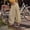 Beige, variant on Women's Harem Pant Lightweight Wide Leg Pants Casual Loose Linen Pant Trousers Elastic Cuffs Balloon Pants Beach Vacation
