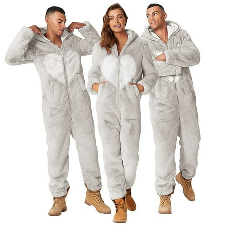 

Jeanewpole1 Super warm comfortable and lovely women s one-piece pajamas one-piece Sherpa casual wear Valentine s men s wool hooded Christmas one-piece suit