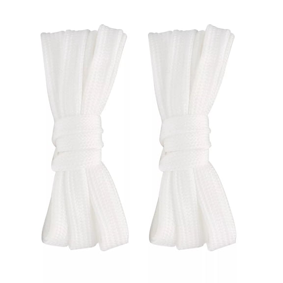 TUWAFE 2Pair Double Layers Flat Shoelaces White Shoe Laces for Sneakers Boots 24 36 45 60 63 Inch