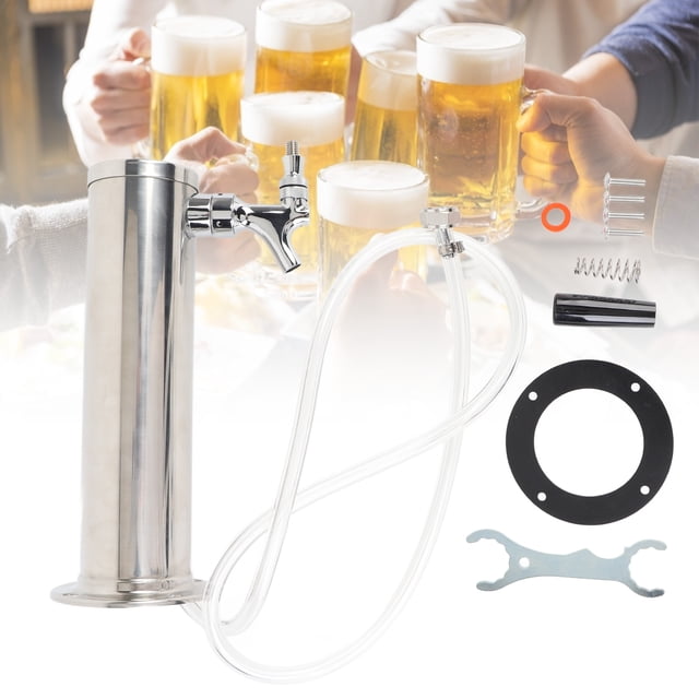 Tower Single Tap Stainless Steel Draft Beer Tower 3 Inch Column Draft Beer Tower Dispenser Kit for Parties Pubs Restaurants