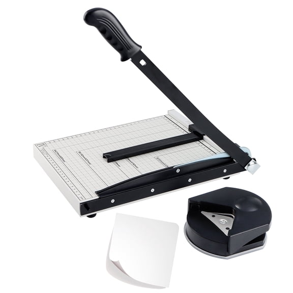 A4 Professional-Grade Carbon Steel Blade Cutter/Paper Trimmer: 12-inch Heavy-Duty Cutter (12-Sheet Capacity) with 4mm Corner Rounder for Cardstock, Photos, Labels, Crafts, and Vinyl