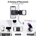 thumbnail image 3 of KU XIU X55 Fast Wireless Charger, Magnetic Foldable 3 in 1 Charging Station for iPhone 16/15/14/13/12/Pro/Plus/Pro Max, 5W Portable Charger for Apple Watch9/8/7/6/5/4/3/SE, for Airpods3/2/Pro-Black, 3 of 5
