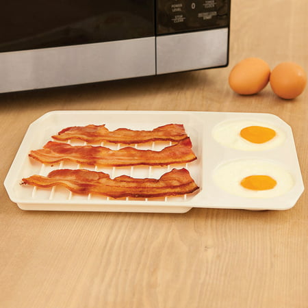 Jeobest Microwave Baking Pan - Microwave Baking Tray - Kitchen Microwave Egg Bacon Baking Tray for Breakfast Kitchen Cooking Tool Microwave Oven Baking Dish 11.1 x 7.87 x 0.71 inch