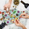 thumbnail image 4 of Ice Cream Cutting Board, Surreal Exotic Type Ice Cream Motif with Raspberry Kiwi Flavor Colorful Display, Tempered Glass Cutting and Serving Board, Wine Bottle Shape, Multicolor, by Ambesonne, 4 of 5
