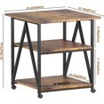thumbnail image 2 of Support d'Imprimante à 3 Niveaux, Grande Table d'Imprimante avec Rangement, Chariot de Rangement pour Imprimante Industrielle avec Roues, Support d'Imprimante Roulant pour Presse à Chaud Scanner Fax, Brun, 2 of 9