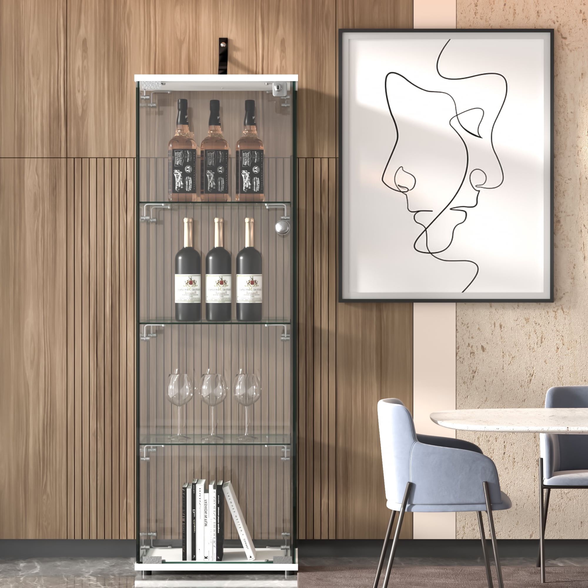 Ufurpie 4Tier Glass Display for Collectibles,Curio Display