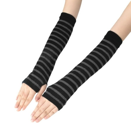 

Long Fingerless Gloves for Women Arm Warmers Knit Thumbhole Stretchy Mittens