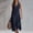 Navy, variant on QUNYINEY Cotton Linen Sun Dresses Women Sleeveless Solid Summer Long Tank Dress Loose Fit Casual V Neck with Slit Pockets Dresses