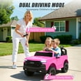 thumbnail image 4 of 24V 2 Seater Ride on Car for Kids, Licensed Chevrolet Silverado Ride on Toys Truck with Remote Control, Bluetooth, LED Lights, Kids Cars Electric Vehicles for Boys Girls Ages 3-8 Gifts, Pink, 4 of 10