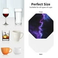thumbnail image 6 of Zufioo Purple And Blue Nebula Print Leather Coaster Set, Decorative PVC Coasters 4-pack - Scald and Stain-resistant, Suitable for Home, Cafes, Restaurants-Octagon, 6 of 6