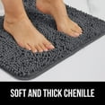 Gorilla Grip Chenille Bath Rug 24x17, Rubber Backing Quick Dry Washable