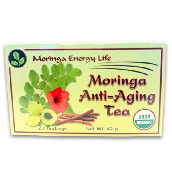 Moringa Anti-Aging Tea by Moringa Energy Life, Age Defying Blend, 28 Tea Bags