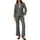 thumbnail image 1 of INSPIRAR CHIC Conjuntos de dos piezas para mujeres, trajes de pantalón, blazer elegante, pantalones de pierna ancha, bolsillos, traje casual de negocios XL Gris, 1 of 6