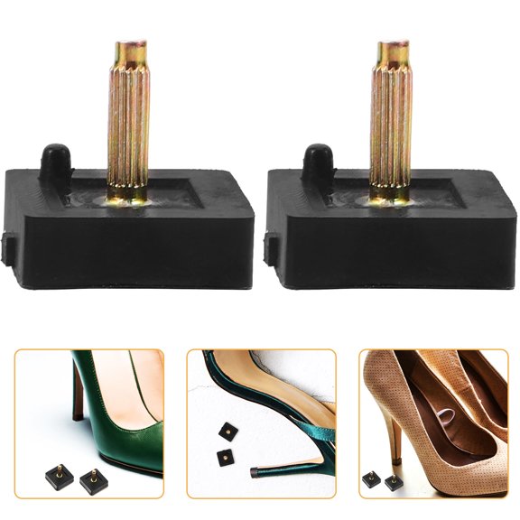 OATIPHO Heel Caps for High Heels Black PVC Quiet and Practical 2Pairs