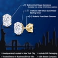 thumbnail image 2 of Gem Stone King 18K Yellow Gold Plated Silver Moissanite Stud Earrings for Women Men | 1.00 Cttw | Gemstone Birthstone | Oval 6X4MM, 2 of 6