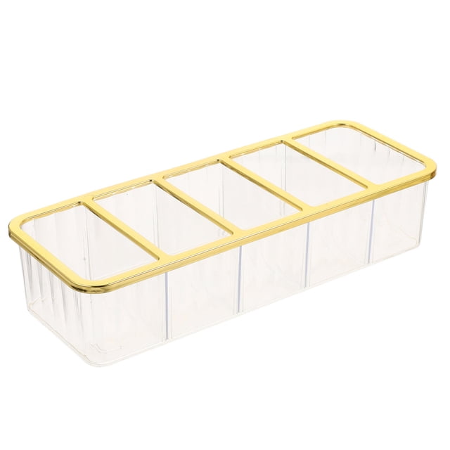 Caja de almacenamiento con 5 compartimentos para control remoto, organizador de escritorio para el hogar, estuche para artículos diversos