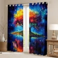 thumbnail image 2 of Manfei Tree Of Life Boy Girl Curtains Pack of 2 (42x84 Each),Bohemian Theme Curtains Blackout,Starry Sky Bedroom Curtains,Breathable Home Decor, 2 of 6