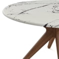 thumbnail image 6 of Pemberly Row Modern 50" Round Faux Marble Dining Table in Walnut, 6 of 7