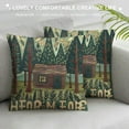 thumbnail image 3 of PHYHOO  Vintage Sea Pillow Covers Ocean Style Lake/Forest/Fish Cushion Cover Nautical Beach House Decorative Square  Linen Pillowcases  for Sofa Couch (Forest Sea), 3 of 5