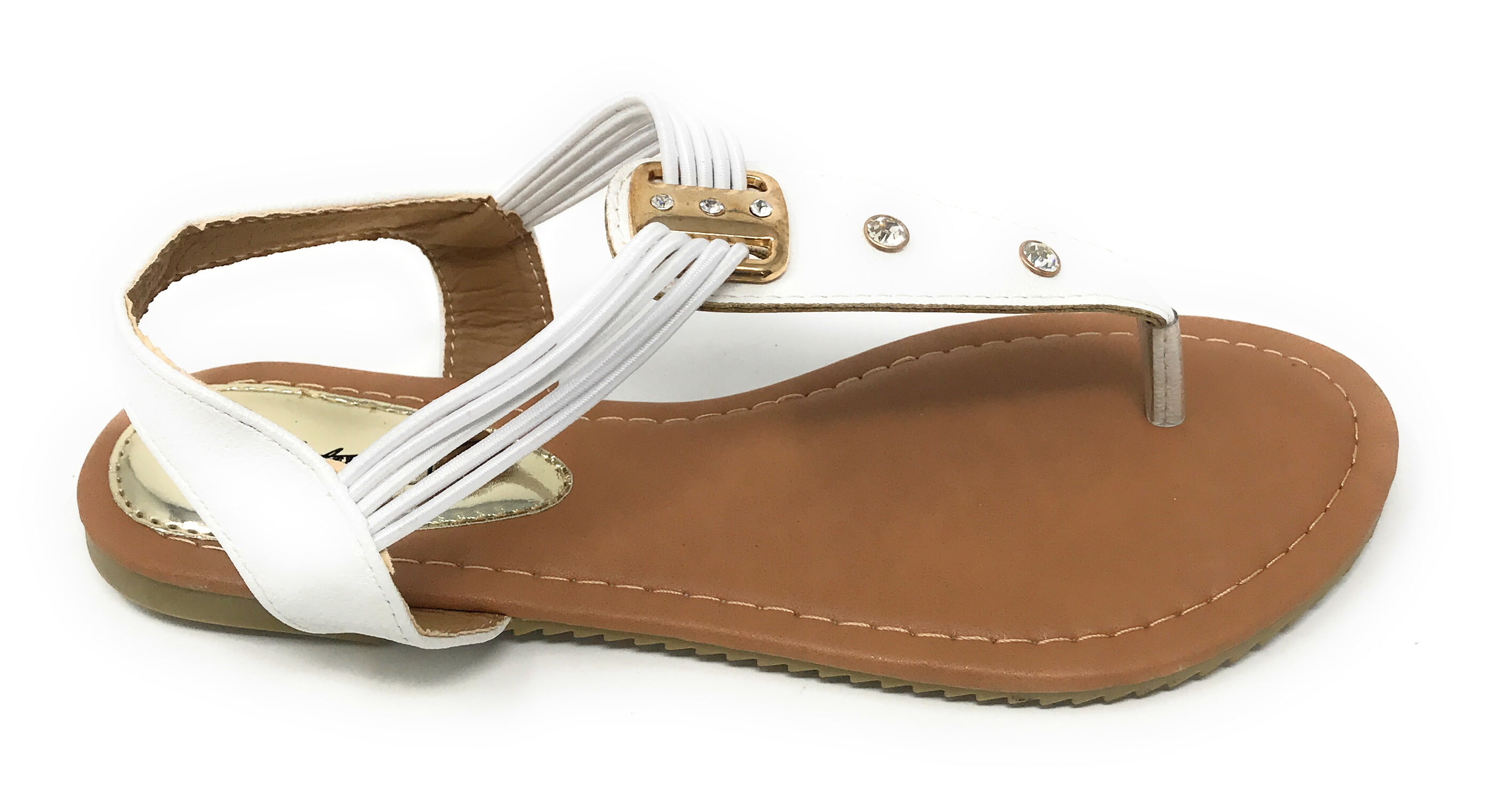 Victoria K Women's Rhinestone Elastic Straps Sandals