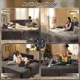 thumbnail image 5 of Vcatnet 81"x67" Oversized Chaise Lounge Chair Indoor Cloud Plush Corduroy Loveseat Sofa Bed Sleeper Sofa Couch for Living Room, Bedroom, Gray, 5 of 9