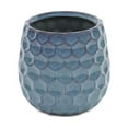thumbnail image 2 of Contemporary Home Living 6" Blue Round Hexagonal Glazed Planter Pot, 2 of 3