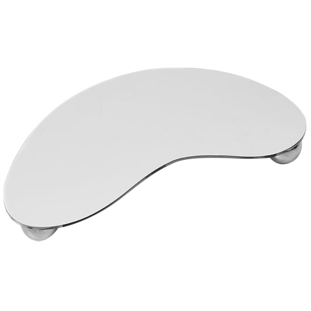 SHISUYAN 1Pcs Moon-shaped Mirror Surface Tray For Vanity In Silver With Stainless Steel