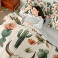 thumbnail image 4 of Homewish Floral Butterflies Bedding Comforter Set 7pcs for Teens Boys Girls,Chic Flowers Queen Bedding Sets Super Cozy,Retro Vintage Queen Sheet Sets,Ultra Soft Home Decor,Reversible, 4 of 8