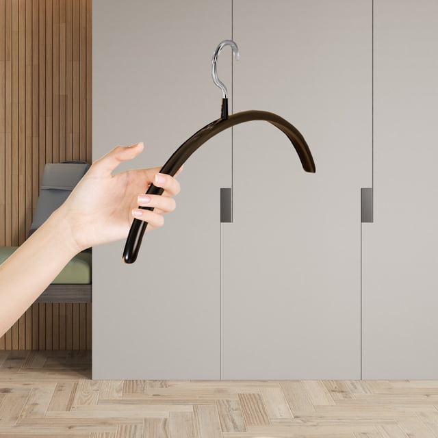 Non Slip Stainless Steel Clothes Hangers Semi Circular Coat Rack for Wet and Dry Clothing Storage