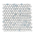 thumbnail image 4 of The Tile Life Eterna Penny 1" x 1" Calacatta Blue Glass Mosaic Floor and Wall Tile, 1 Sheet, 4 of 13