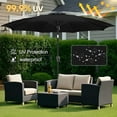 thumbnail image 4 of Parasol de Marché Extérieur de 11 Pi – Protection UV, Inclinaison, Manivelle Facile, Sans Base, Cadre en Acier Robuste pour Patio, Jardin, Terrasse, Piscine, 4 of 7